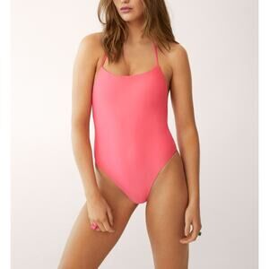 MNG Mango Pink Open-back swimsuit w/ Padding Sz M